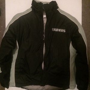 NFL Brand Oakland Raiders Youth Coat Sz M 10 12